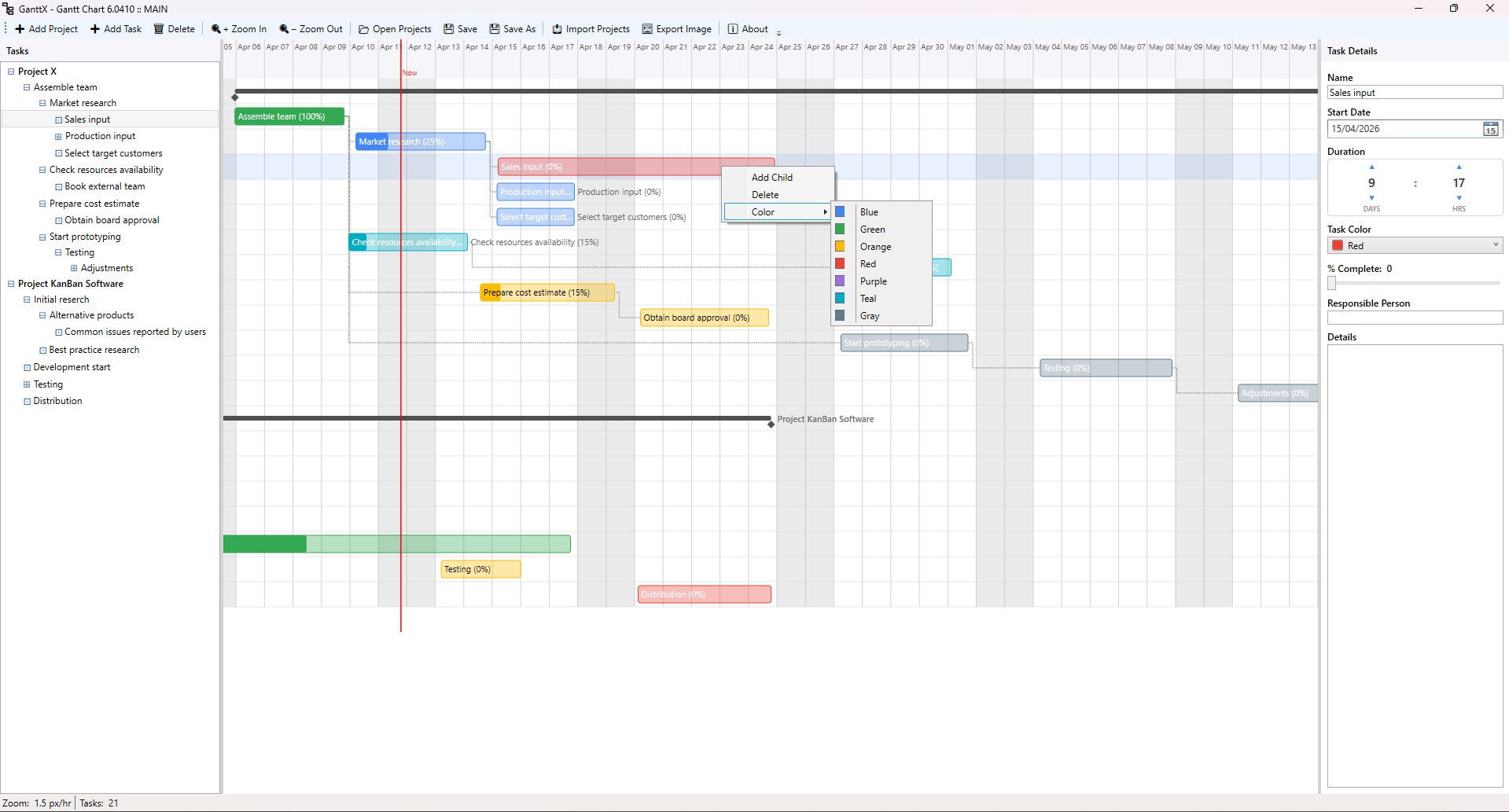 GanttX screenshot 1